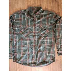 Royal Robbins Men's‎ XL Nylon Polyester Blend Green Plaid Flannel Shirt Outdoor